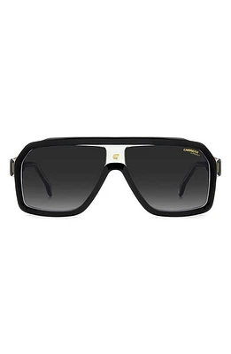 Carrera Eyewear 60mm Gradient Polarized Rectangular Sunglasses in Black Grey/Grey at Nordstrom