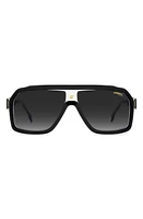 Carrera Eyewear 60mm Gradient Polarized Rectangular Sunglasses in Black Grey/Grey at Nordstrom