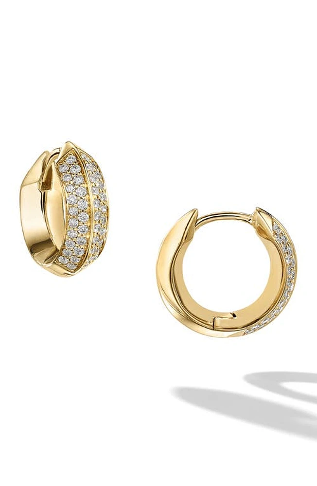 Cast Defiant Iced Diamond Huggie Hoop Earrings in Gold at Nordstrom