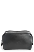 ROYCE New York Double Zip Leather Toiletry Bag in Black at Nordstrom