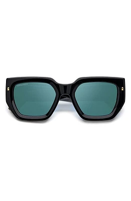 Dsquared2 53mm Rectangular Sunglasses in Black/teal at Nordstrom