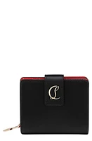 Christian Louboutin Loubi54 Mini Leather Wallet in Cm6S Black/Gold at Nordstrom