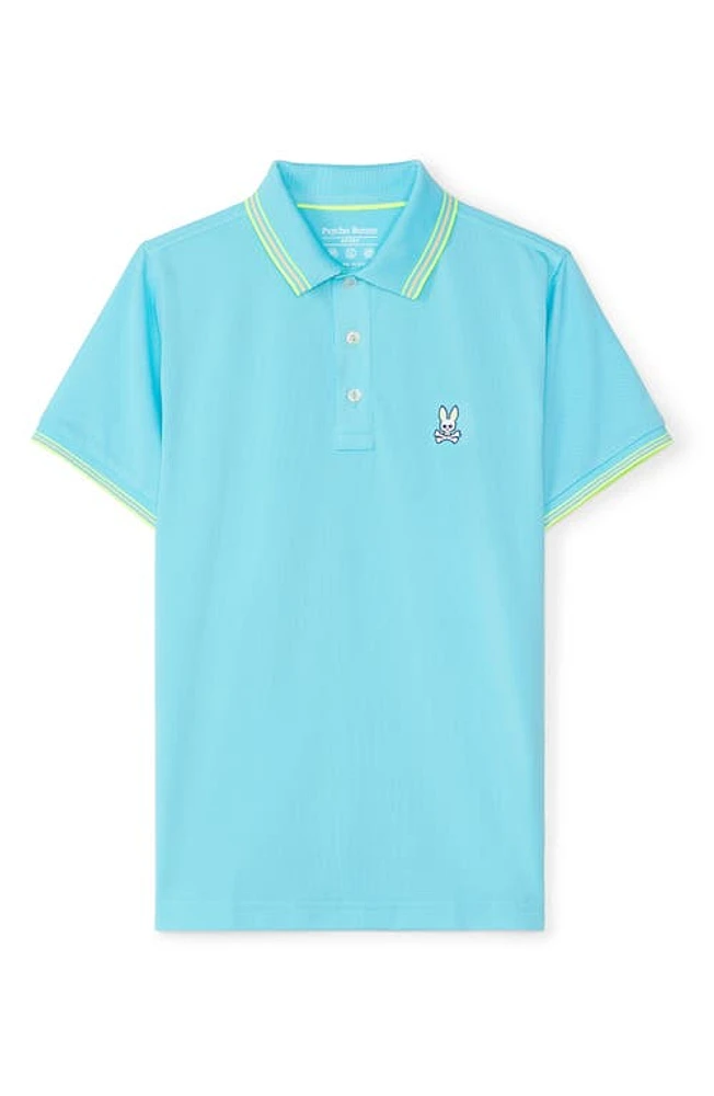 Psycho Bunny Kids' Desoto Tipped Piqué Knit Polo Bluefish at