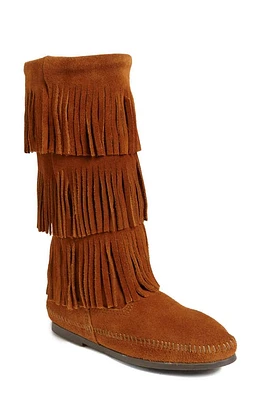 Minnetonka 3-Layer Fringe Boot Suede at Nordstrom