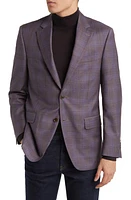 Peter Millar Tailored Fit Plaid Wool Sport Coat Dark Red at Nordstrom,