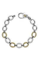 LAGOS Caviar Lux Pavé Diamond Link Bracelet in Silver at Nordstrom