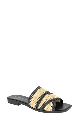 bcbg Lileen Slide Sandal Black/Natural at Nordstrom,