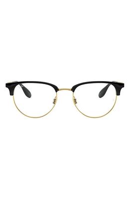 Ray-Ban 53mm Square Optical Glasses in Black/Gold at Nordstrom