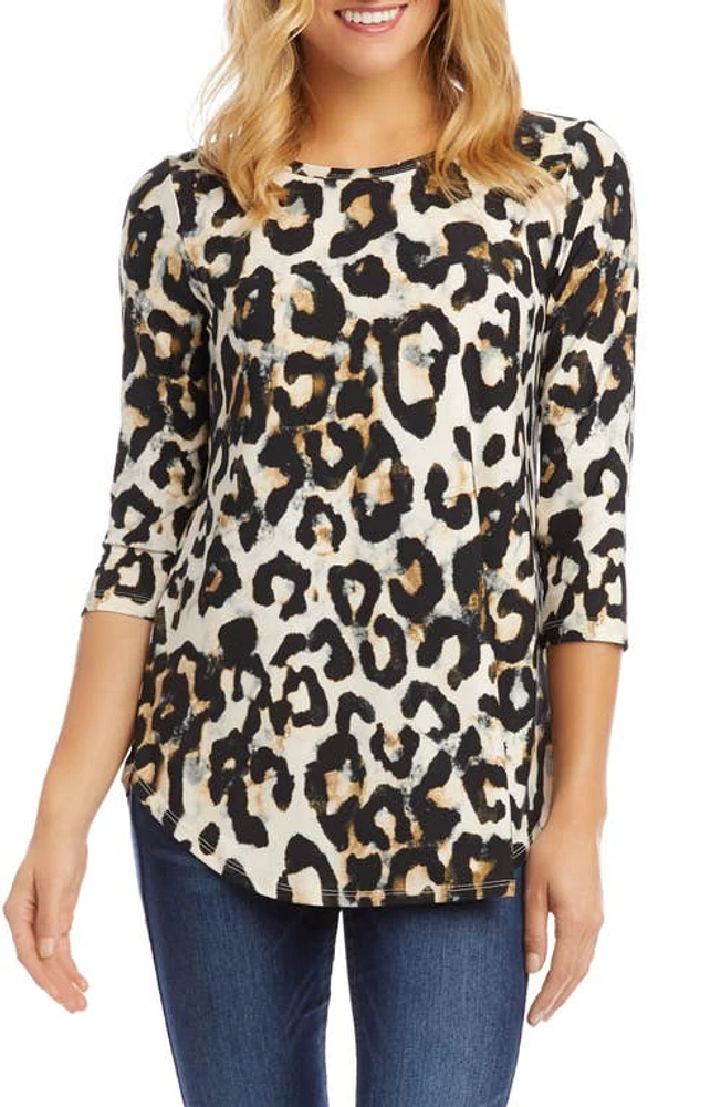 Karen Kane Cheetah Print Shirttail Top at Nordstrom, Size Medium