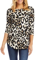 Karen Kane Cheetah Print Shirttail Top at Nordstrom, Size Medium