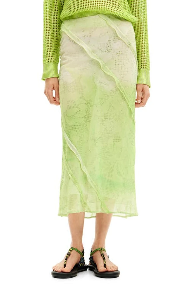 Desigual Cortes Maxi Skirt in Green at Nordstrom, Size Medium