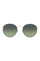 Ray-Ban Crystal Phantos 50mm Gradient Round Sunglasses in Gold/Green Gradient Blue at Nordstrom