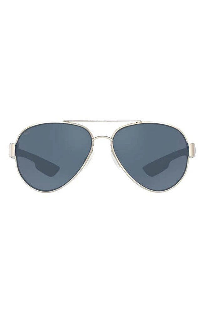 Costa Del Mar 59mm Polarized Pilot Sunglasses in Grey White at Nordstrom