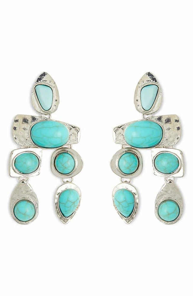 Petit Moments Imitation Turquoise Drop Earrings in Silver at Nordstrom