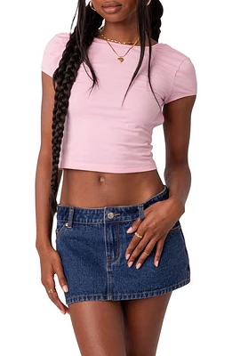 EDIKTED Bambi Open Back Crop T-Shirt Light- at Nordstrom