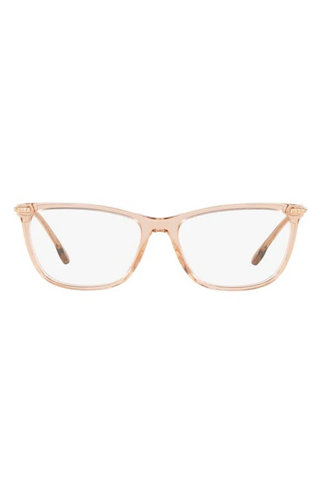 Versace 54mm Cat Eye Optical Glasses in Trans Brown at Nordstrom