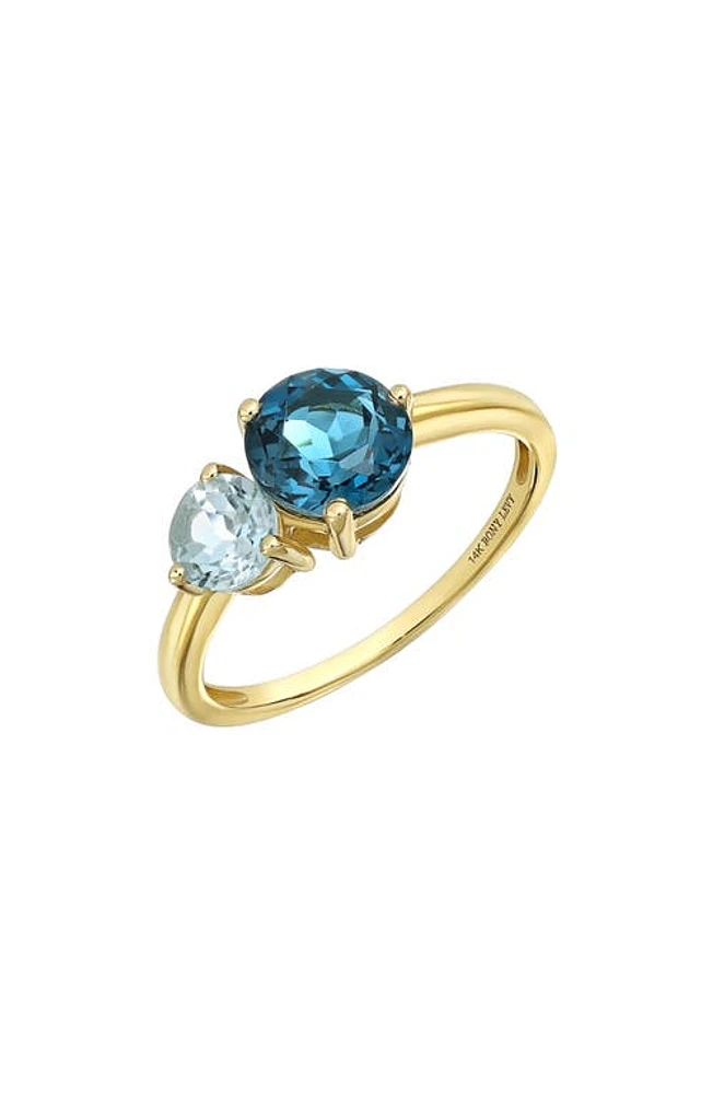 Bony Levy 14K Gold Semiprecious Stone Stackable Ring Yg London Blue Topaz at Nordstrom