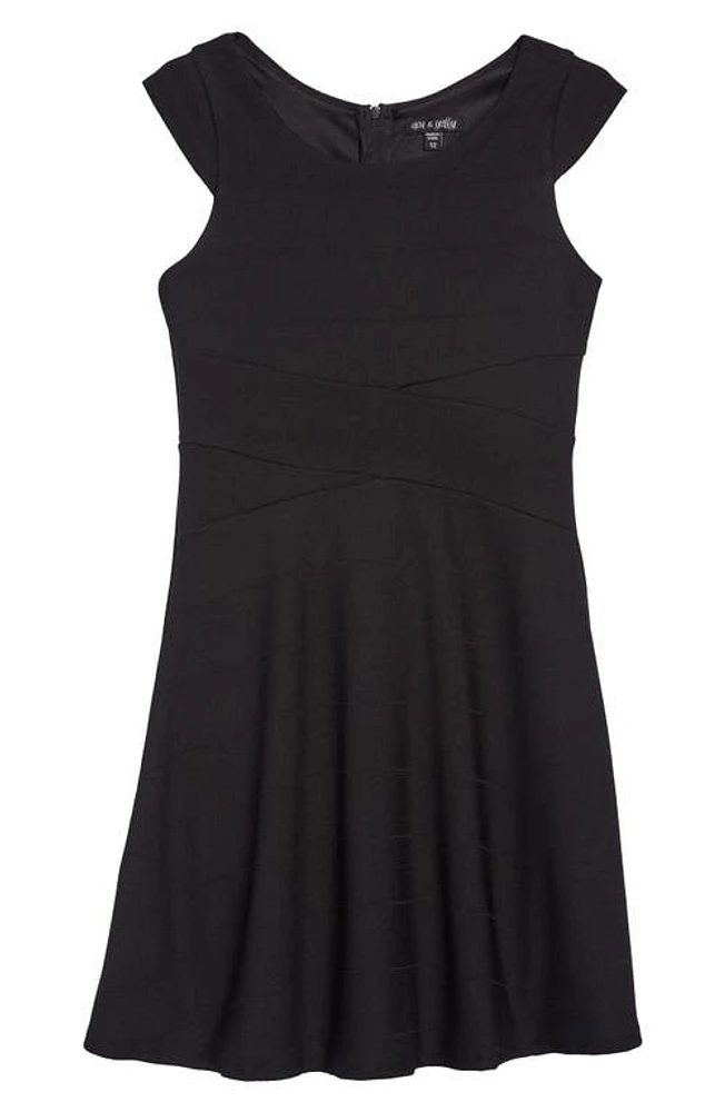 Ava & Yelly Skater Dress Black at Nordstrom,