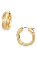 Nordstrom Cubic Zirconia Inlay Square Hoop Earrings in 14K Gold Plated at Nordstrom