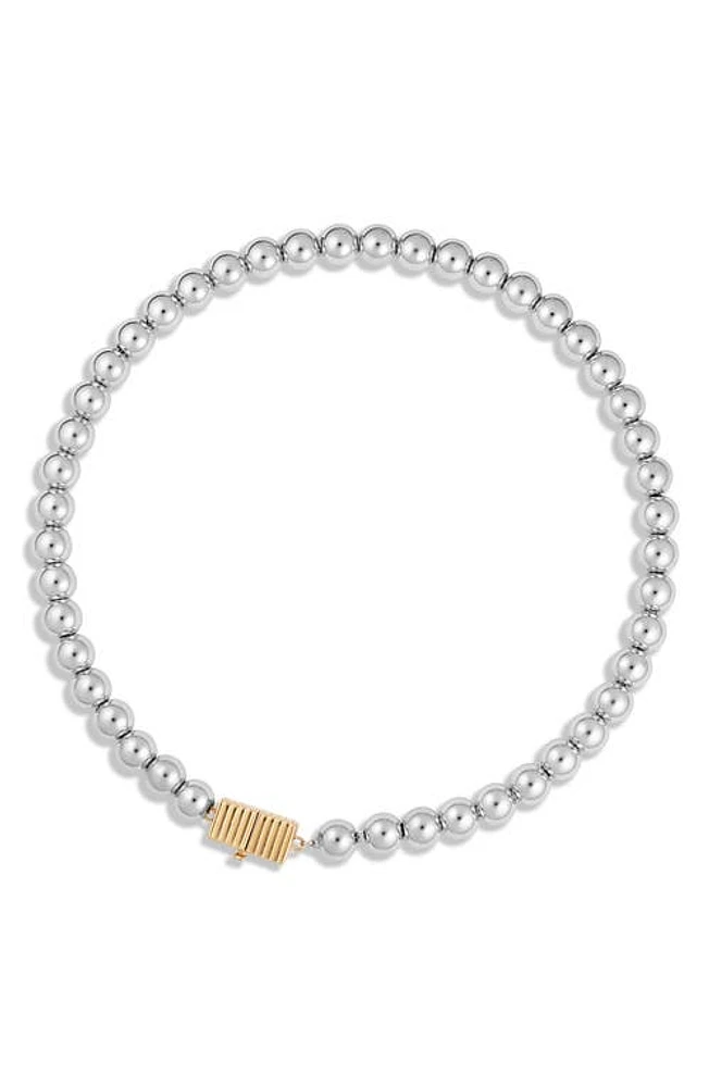 IVI Los Angeles Kelly Beaded Necklace in Silver at Nordstrom, Size 15