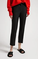 The Row Etoile Crop Wool Straight Leg Pants Black at Nordstrom,