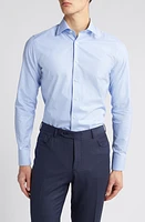 Canali Impeccabile Regular Fit Fancy Dress Shirt Light Blue at Nordstrom,