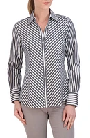 Foxcroft Mary Stripe Stretch Button-Up Shirt at Nordstrom