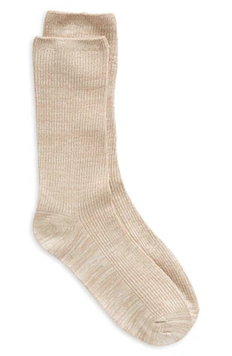 Nordstrom Rib Crew Socks in Oatmeal at Nordstrom, Size 9