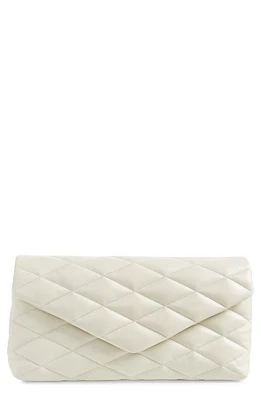 Saint Laurent Sade Leather Puffer Clutch in Crema Soft at Nordstrom