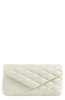 Saint Laurent Sade Leather Puffer Clutch in Crema Soft at Nordstrom