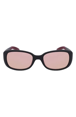 Nike Epic Breeze 135mm Rectangular Sunglasses in Matte Black/Rose Gold Mirror at Nordstrom