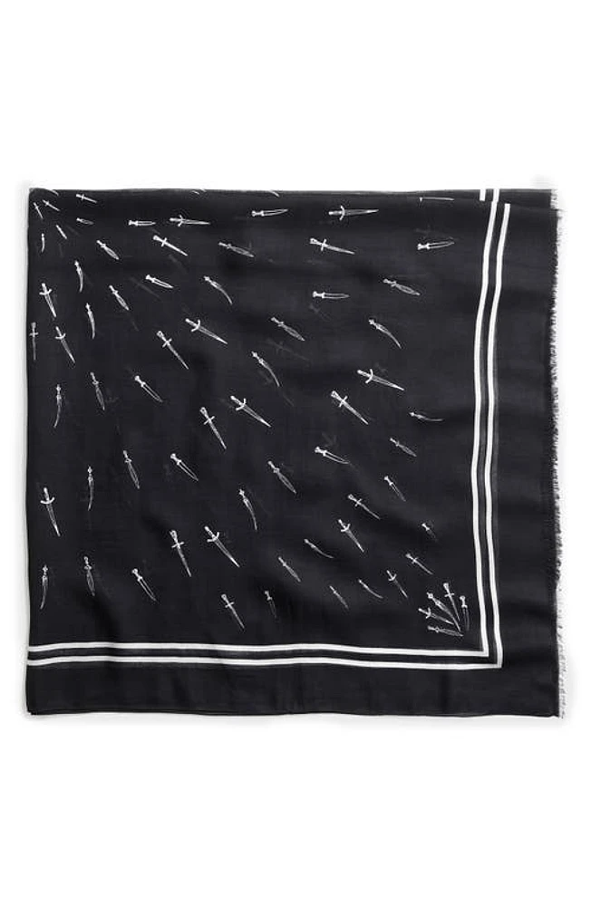 rag & bone Dagger Print Scarf in Black at Nordstrom