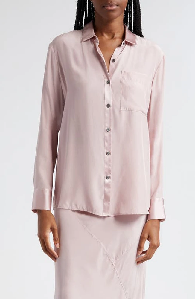 ATM Anthony Thomas Melillo Matte Silk Shirt Pink Lilac at Nordstrom,