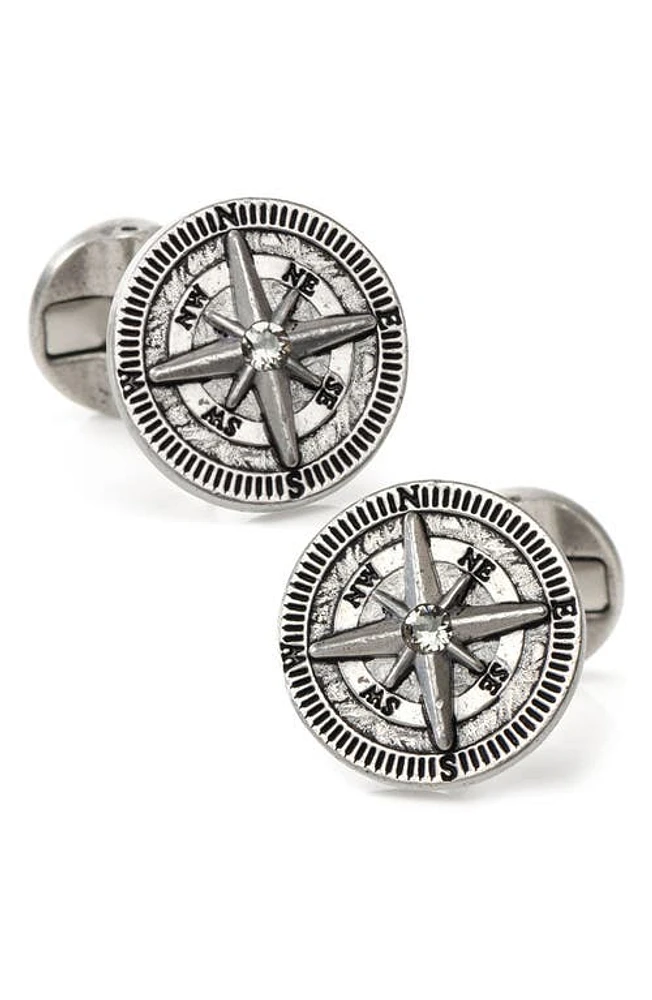 Cufflinks, Inc. Compass Stainless Steel Cuff Links in Silver at Nordstrom