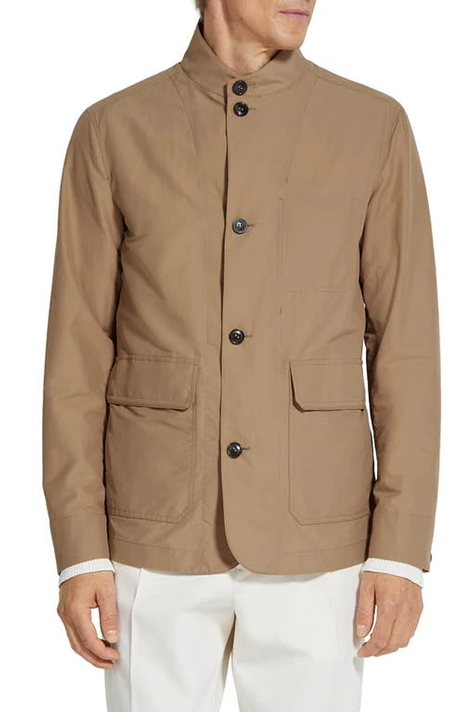 ZEGNA Water Repellent Cotton & Nylon Jacket Atacama Brown at Nordstrom, Us