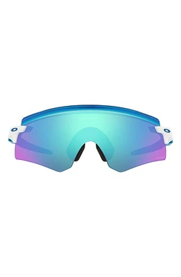 Oakley Encoder 136mm Prizm Rimless Wrap Shield Sunglasses in Polished White/Prizm Sapphire at Nordstrom