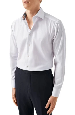 Eton Contemporary Fit Solid Organic Cotton Dress Shirt Natural at Nordstrom,