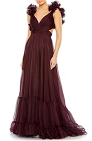 Mac Duggal Rosette Chiffon Cutout Empire Waist Gown at Nordstrom,