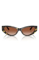 Versace Bright Greca 56mm Gradient Cat Eye Sunglasses in Havana at Nordstrom