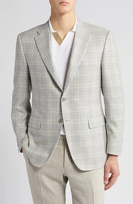 Canali Siena Regular Fit Plaid Silk & Wool Sport Coat Light Beige at Nordstrom, Us