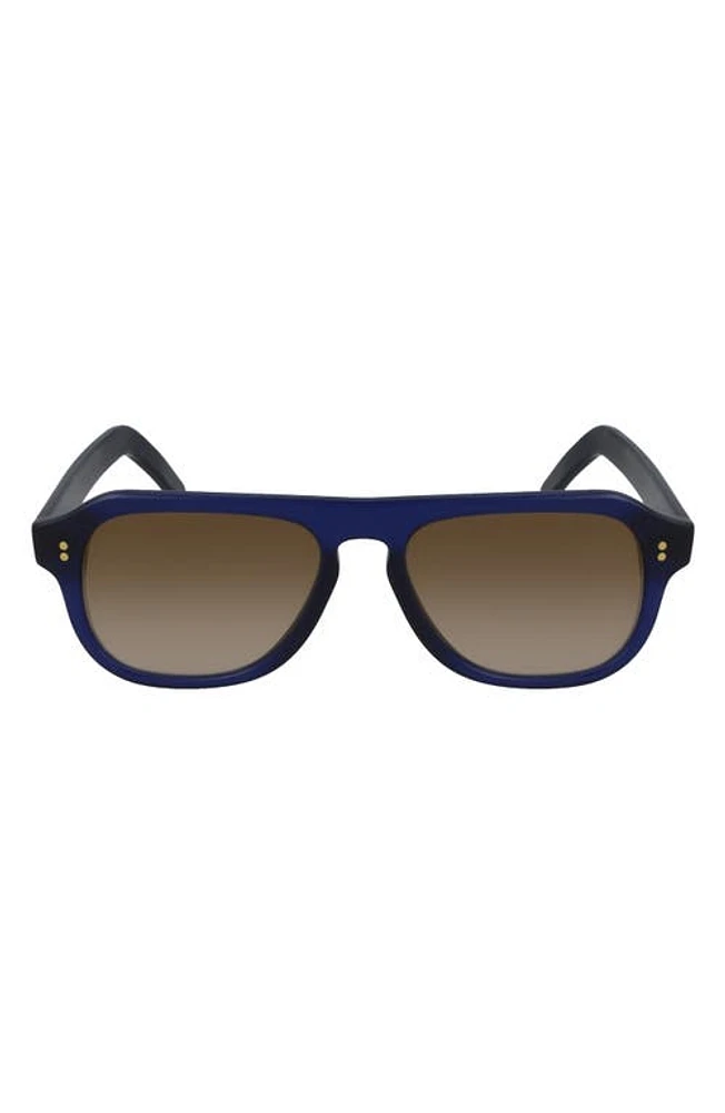 Cutler and Gross 53mm Flat Top Aviator Sunglasses in Blue/Smoke at Nordstrom