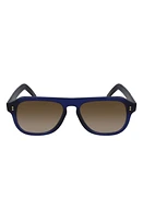 Cutler and Gross 53mm Flat Top Aviator Sunglasses in Blue/Smoke at Nordstrom