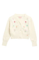 bcbg Kids' Floral Embroidered Cardigan Egret at Nordstrom, 6