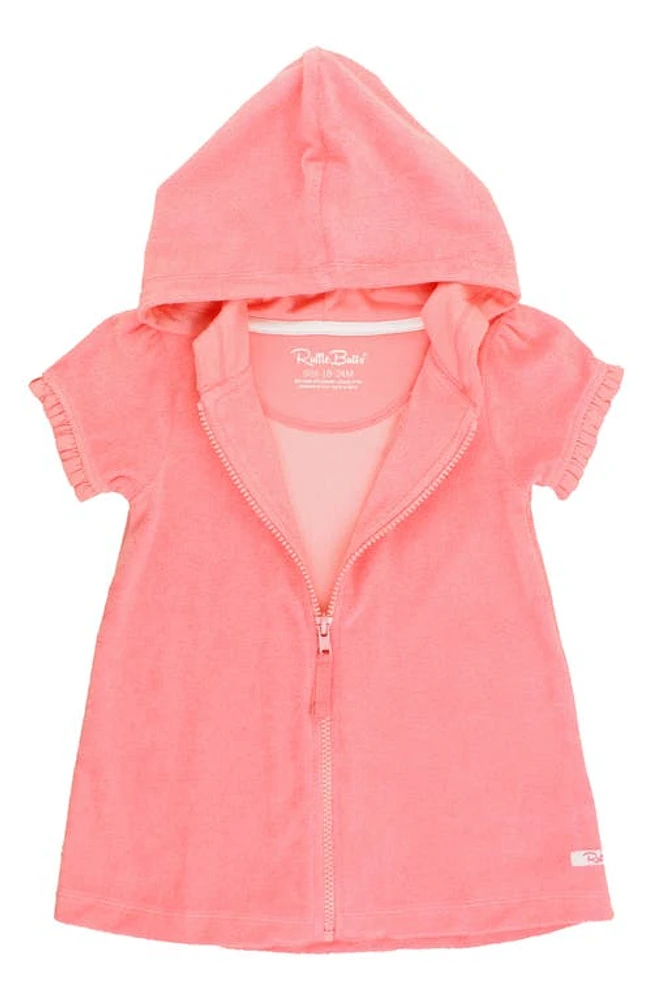 RuffleButts Terry Cloth Swim Cover-Up in Bubblegum Pink at Nordstrom, Size 3-6 M