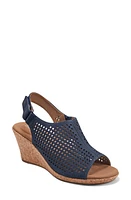 Rockport Briah Perforated Slingback Wedge Sandal Navy at Nordstrom,