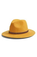 Treasure & Bond Metallic Trim Panama Hat in Yellow Gold Combo at Nordstrom