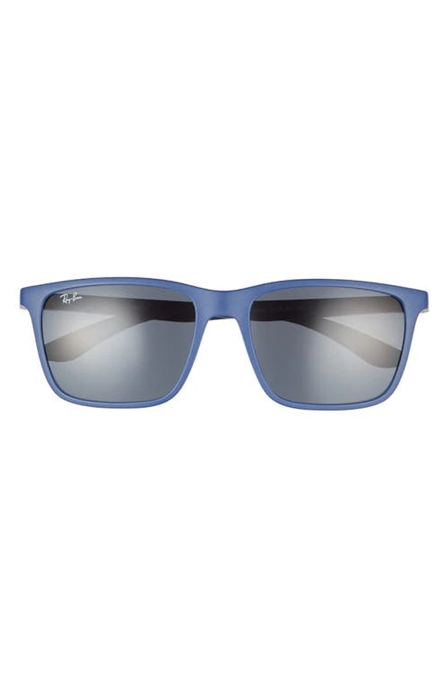 Ray-Ban 58mm Rectangular Sunglasses in Matte Blue at Nordstrom