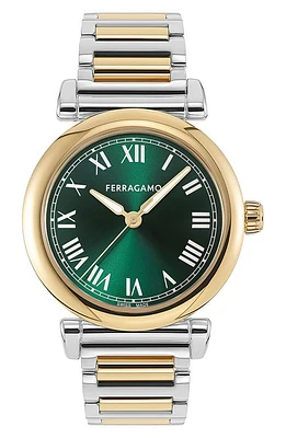 FERRAGAMO Allure Bracelet Watch, 36mm in Two Tone at Nordstrom