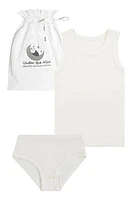 Under the Nile Kids' Organic Cotton Tank Top & Underwear Set in White/ at Nordstrom