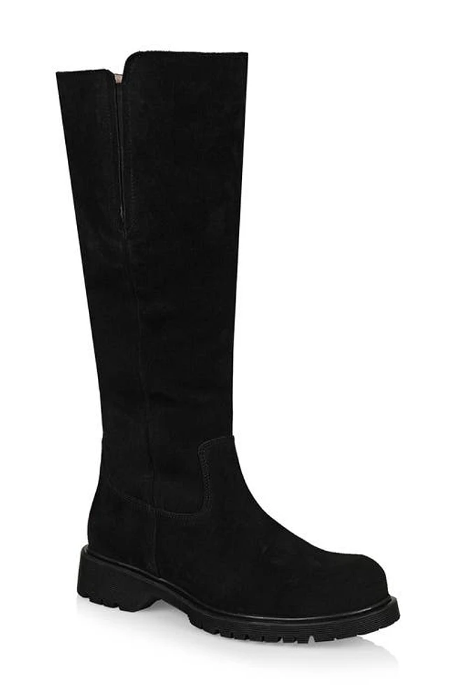 La Canadienne Helene Genuine Shearling Waterproof Boot Black Suede at Nordstrom,